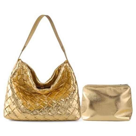 Chic Boston Satchel Woven Vegan Textured Handbags Female Satchel Messenger - Picture 1 of 7